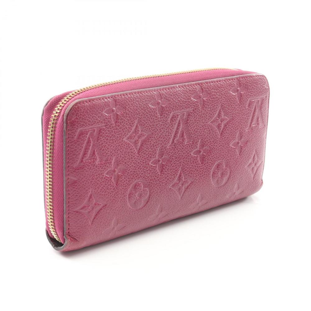 Louis Vuitton Long Zippy Wallet Leather Aurore Empreinte Pink
